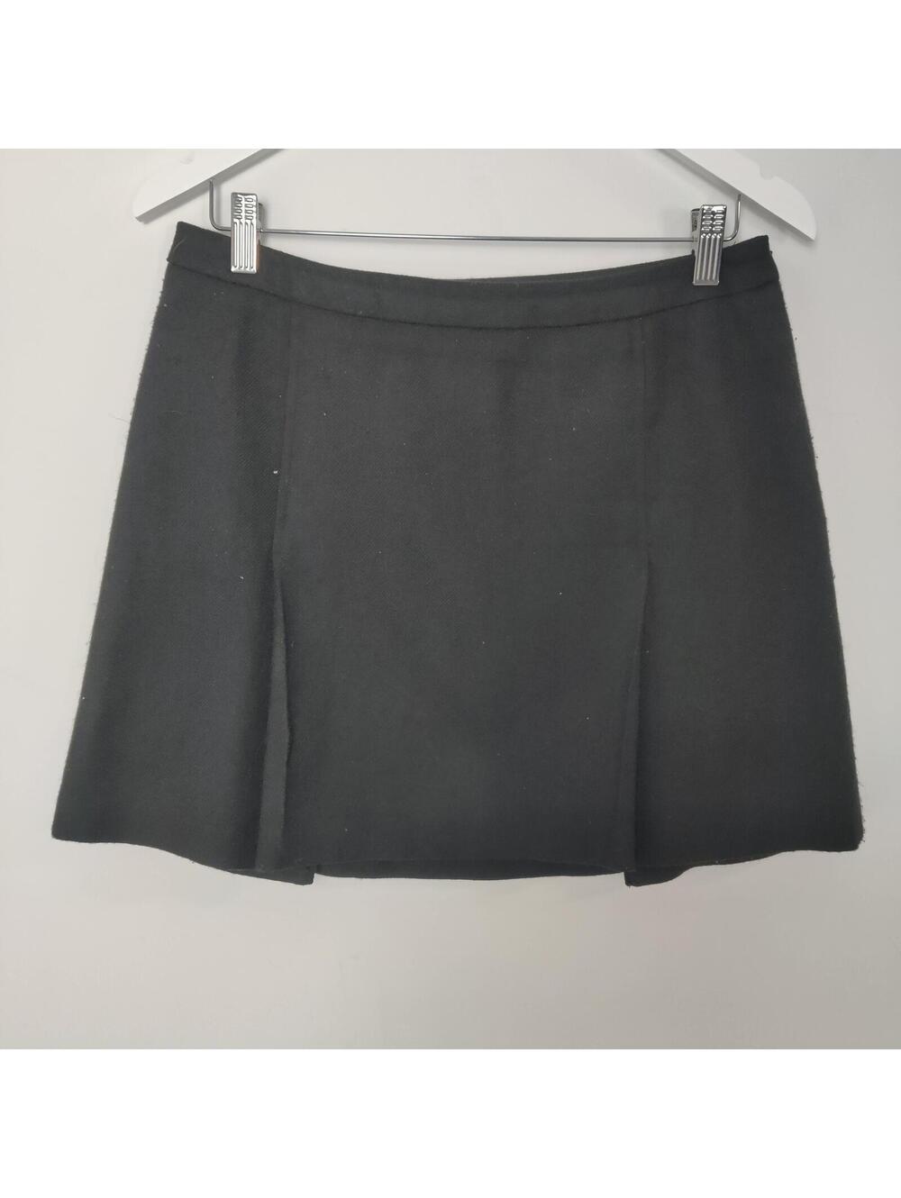 Jacob Wool Blend Black Pleated Mini Skirt Size 9/10 Vintage Career Preppy
